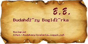 Budaházy Boglárka névjegykártya